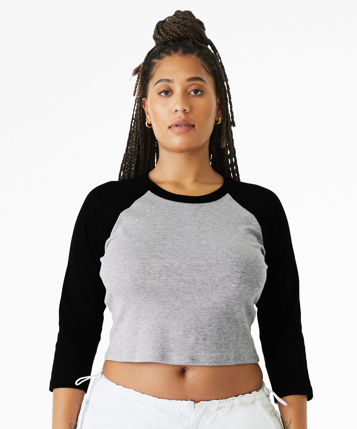 Womens micro rib 3/4 raglan baby t-shirt