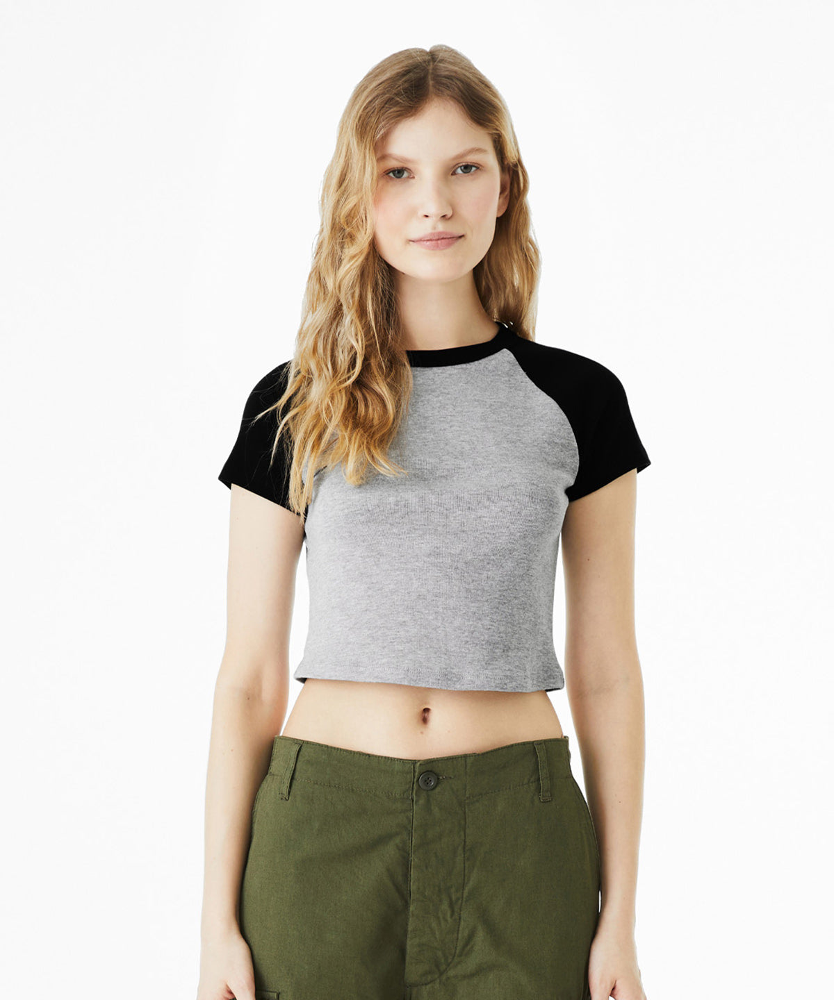 Womens micro rib raglan baby t-shirt