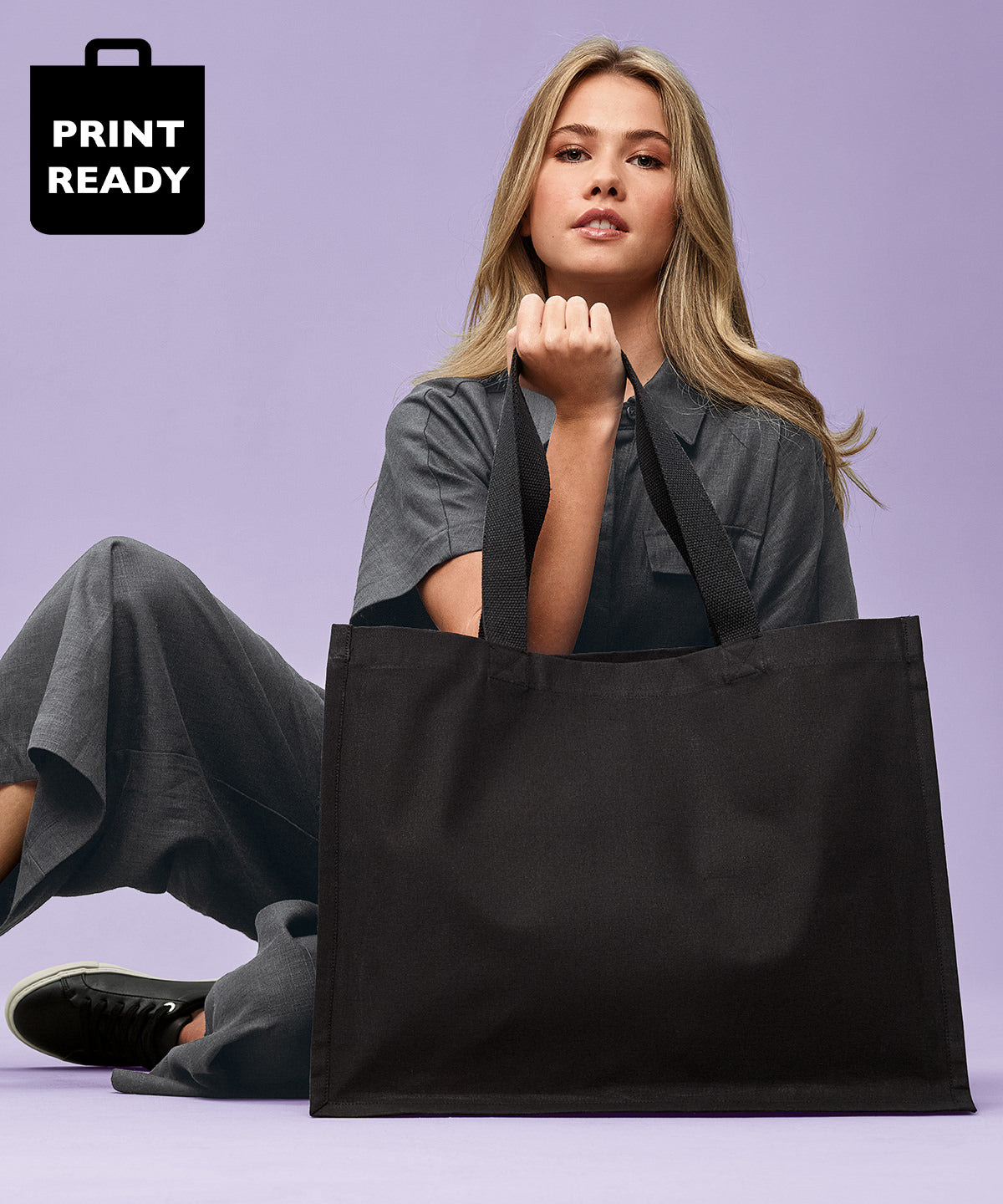 Recycled premium canvas stand-up shopper